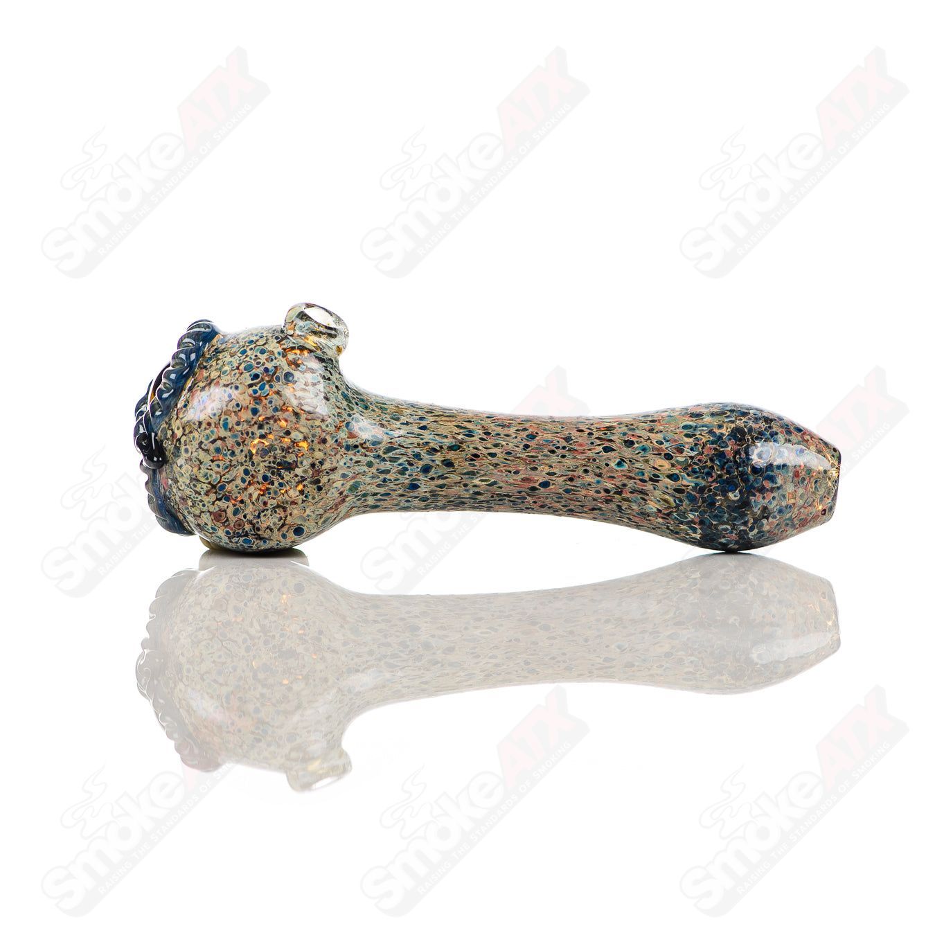 Stone Frit Spotted Owl Spoon Four Winds Flameworks - Smoke ATX