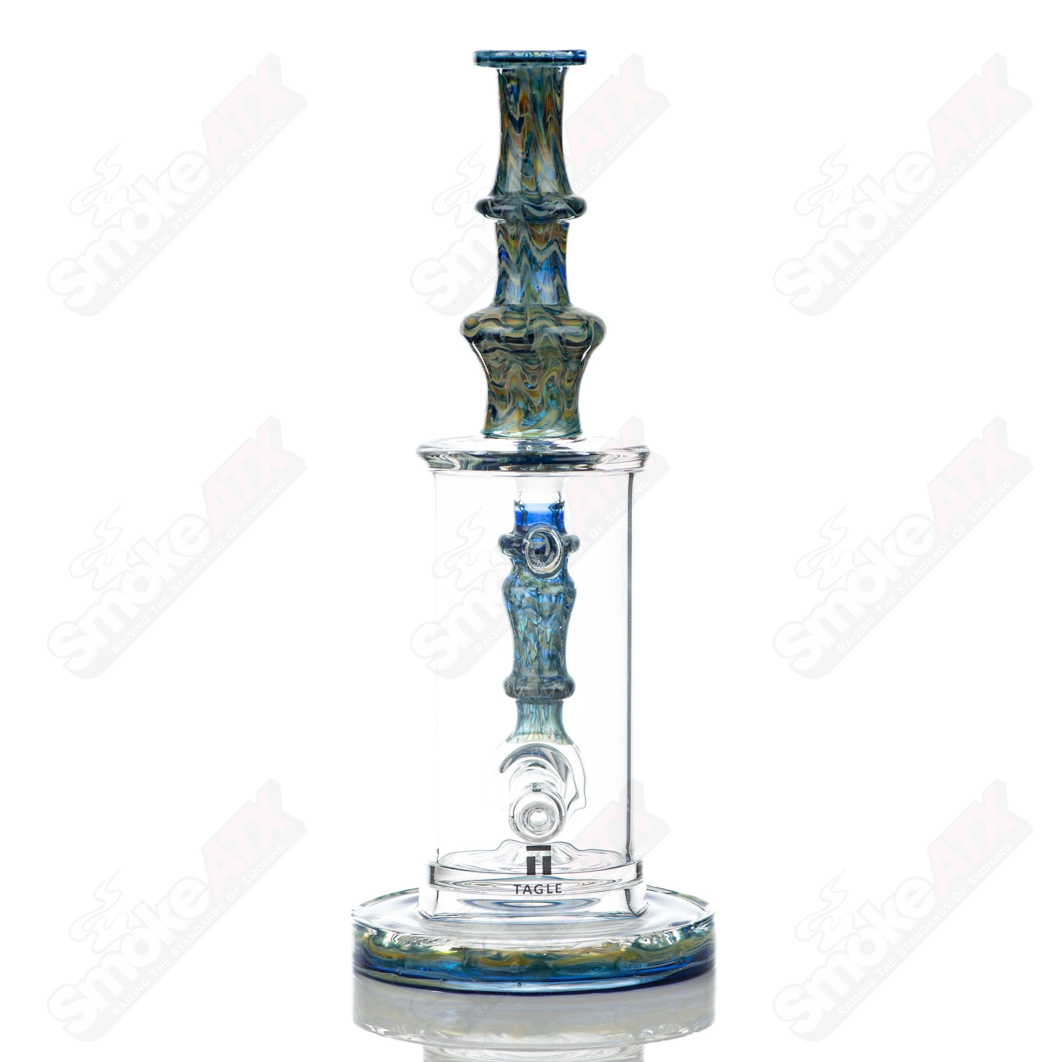 #1 14mm 60mm Wrap n Rake Inline Tube Tagle Glass - Smoke ATX