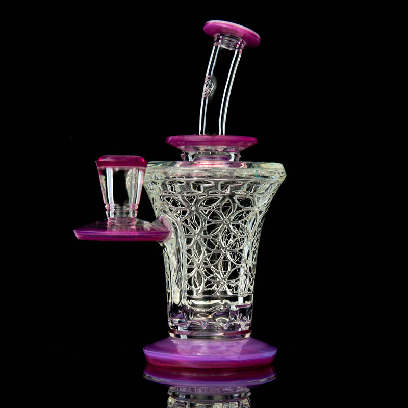 Reverse Beaker 2.0 (Greasy Glass) Rosaline over Icewater Avant-Garde Glass - Smoke ATX