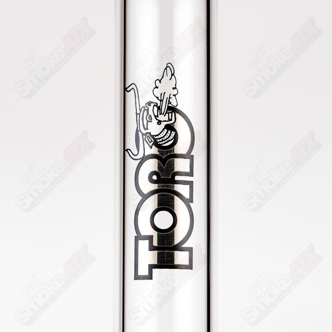 #1 18mm Circ to 13 Arm Perc w Color Foot/Mouthpiece Accents Toro Glass - Smoke ATX