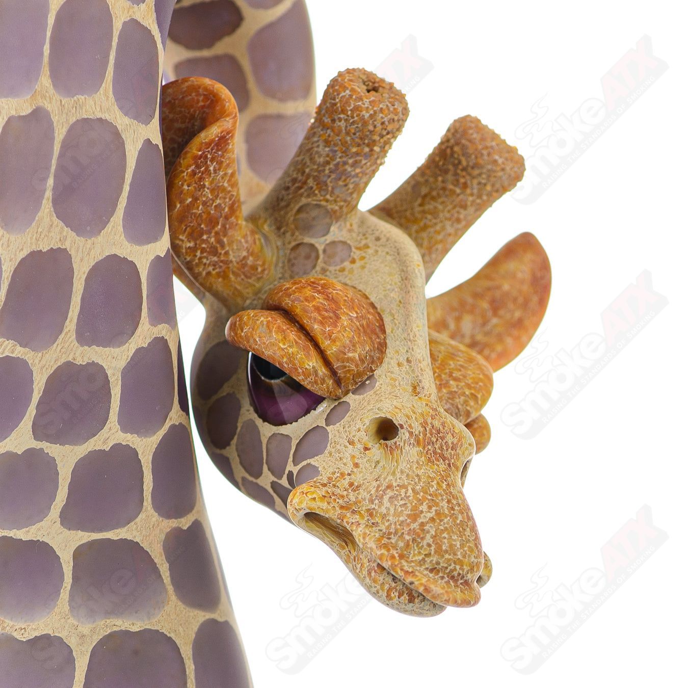 Giraffe Bent Kneck Bottle Rig Robertson Glass Purple Rain & Royal Jelly - Smoke ATX