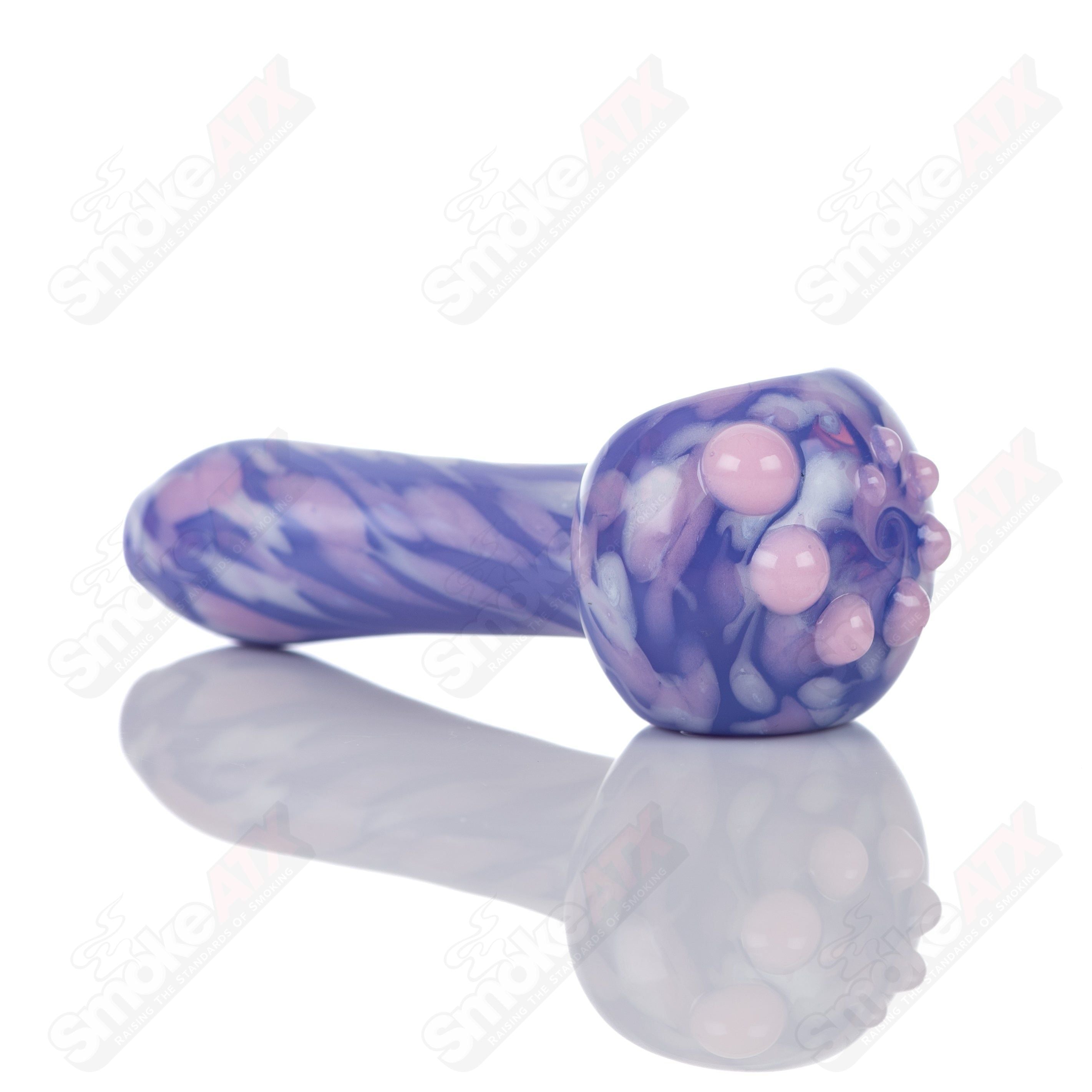 #3 Purple Splatter Spoon Pipe Adventures In Glass Blowing - Smoke ATX