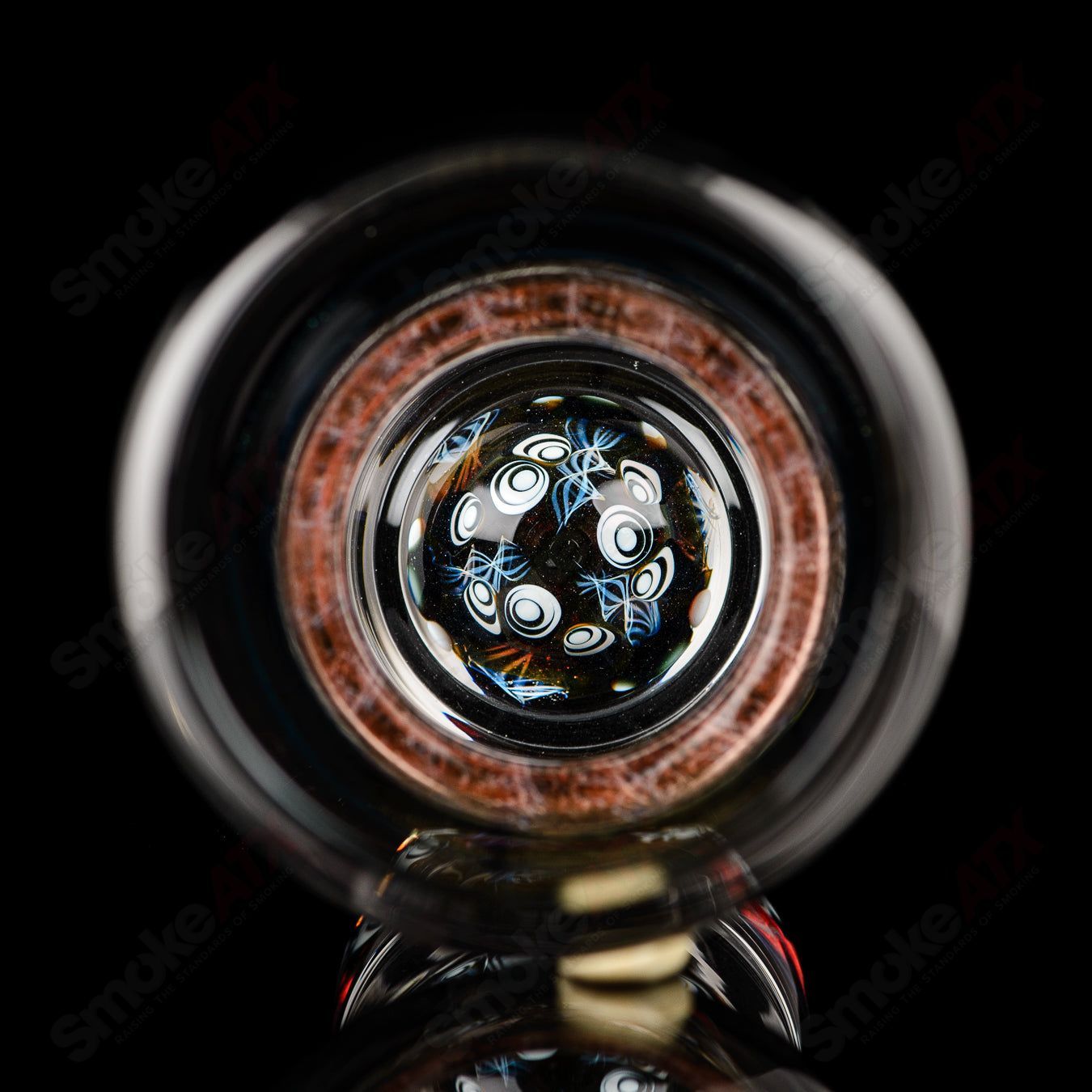 #1 Craft Beer Glass w Reticello Accents and Dotstack Base Indo Glass - Smoke ATX