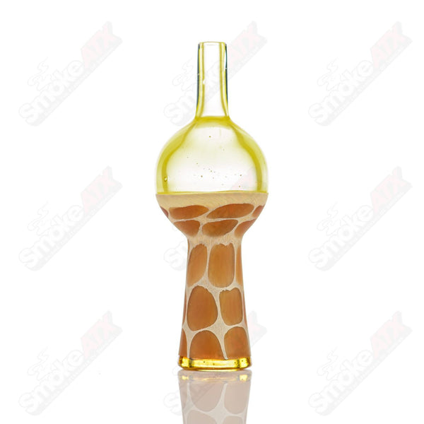 Yellow Giraffe Print Bubble Cap Robertson Glass - Smoke ATX