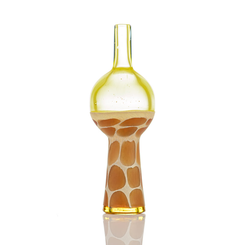 Yellow Giraffe Print Bubble Cap Robertson Glass - Smoke ATX