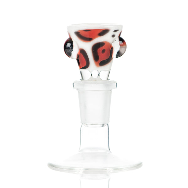 #8 14mm Leopard Print Martini Bowl w Dots Adventures In Glass Blowing - Smoke ATX