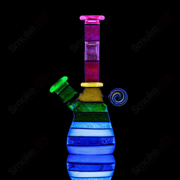 #3 14mm UV Secret Double Rainbow Tube Dustorm Glass - Smoke ATX