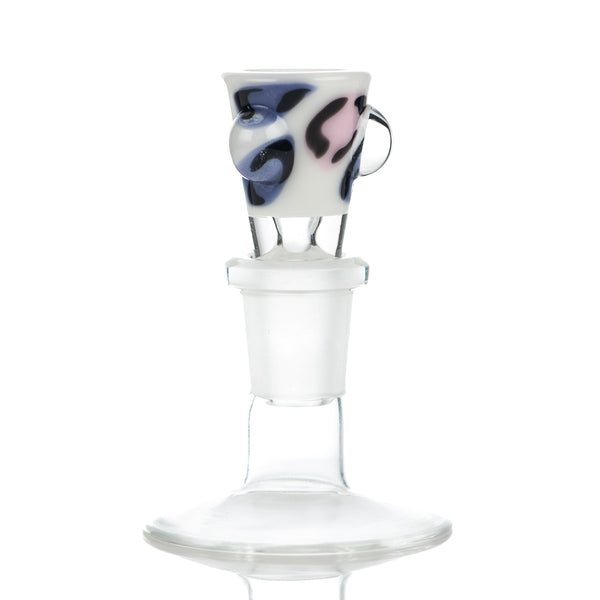 #6 14mm Leopard Print Martini Bowl w Dots Adventures In Glass Blowing - Smoke ATX