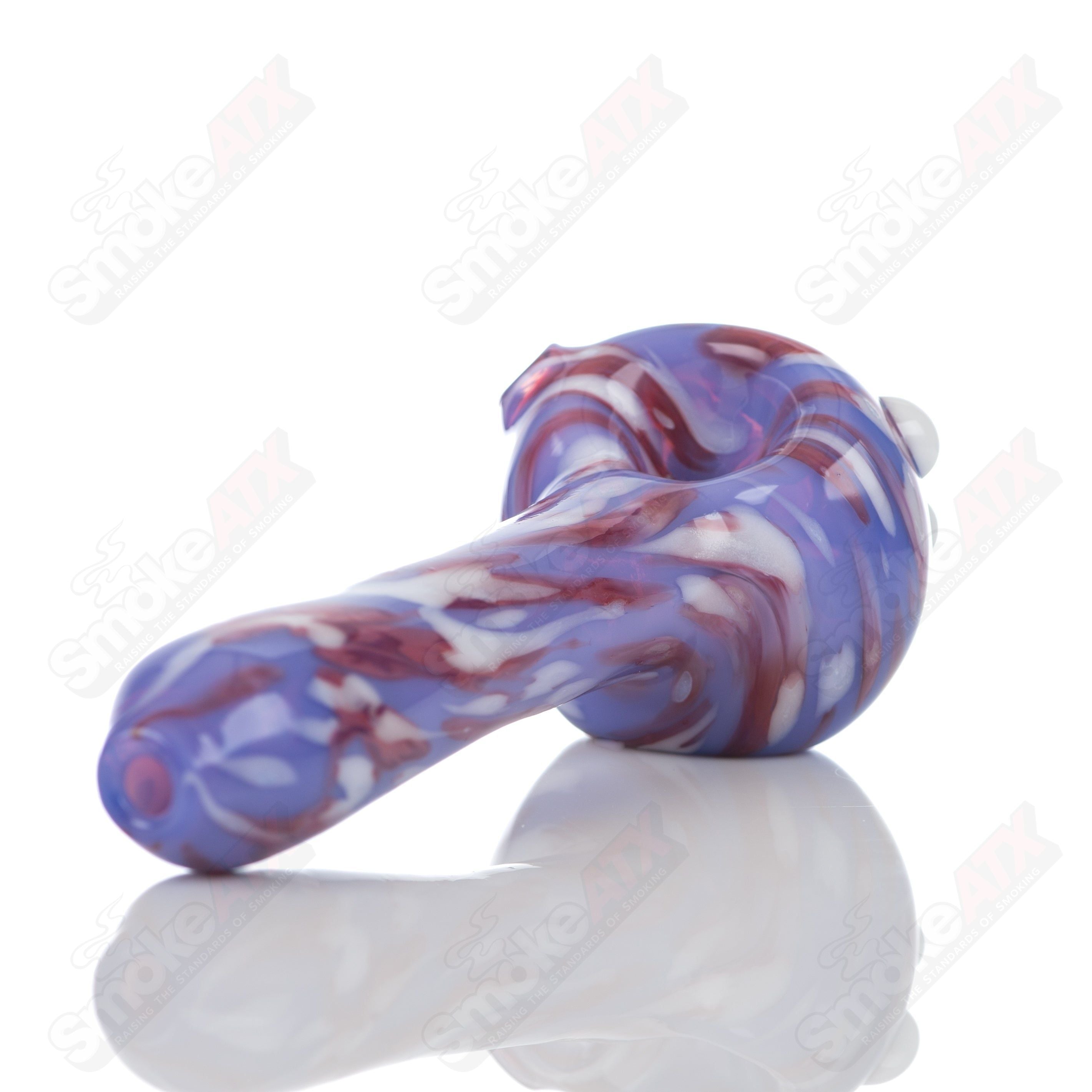 #1 Purple Splatter Spoon Pipe Adventures In Glass Blowing - Smoke ATX