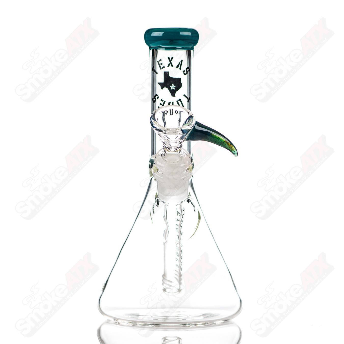 6 14mm 8.5in Color Beaker Texas Tubes - Smoke ATX