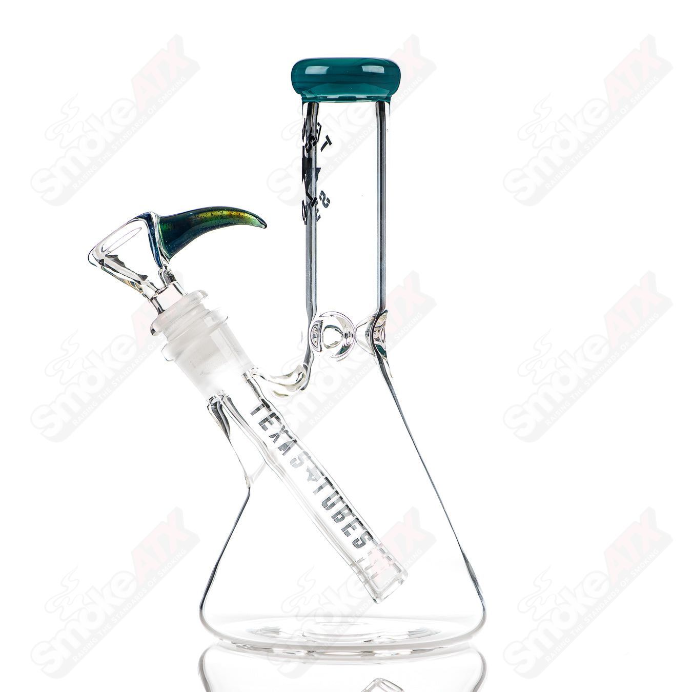 6 14mm 8.5in Color Beaker Texas Tubes - Smoke ATX