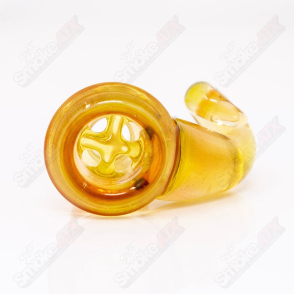 Iced Citrine Black T Glass 18mm Fully Worked Slide UV - Smoke ATX