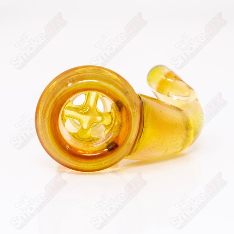 Iced Citrine Black T Glass 18mm Fully Worked Slide UV - Smoke ATX