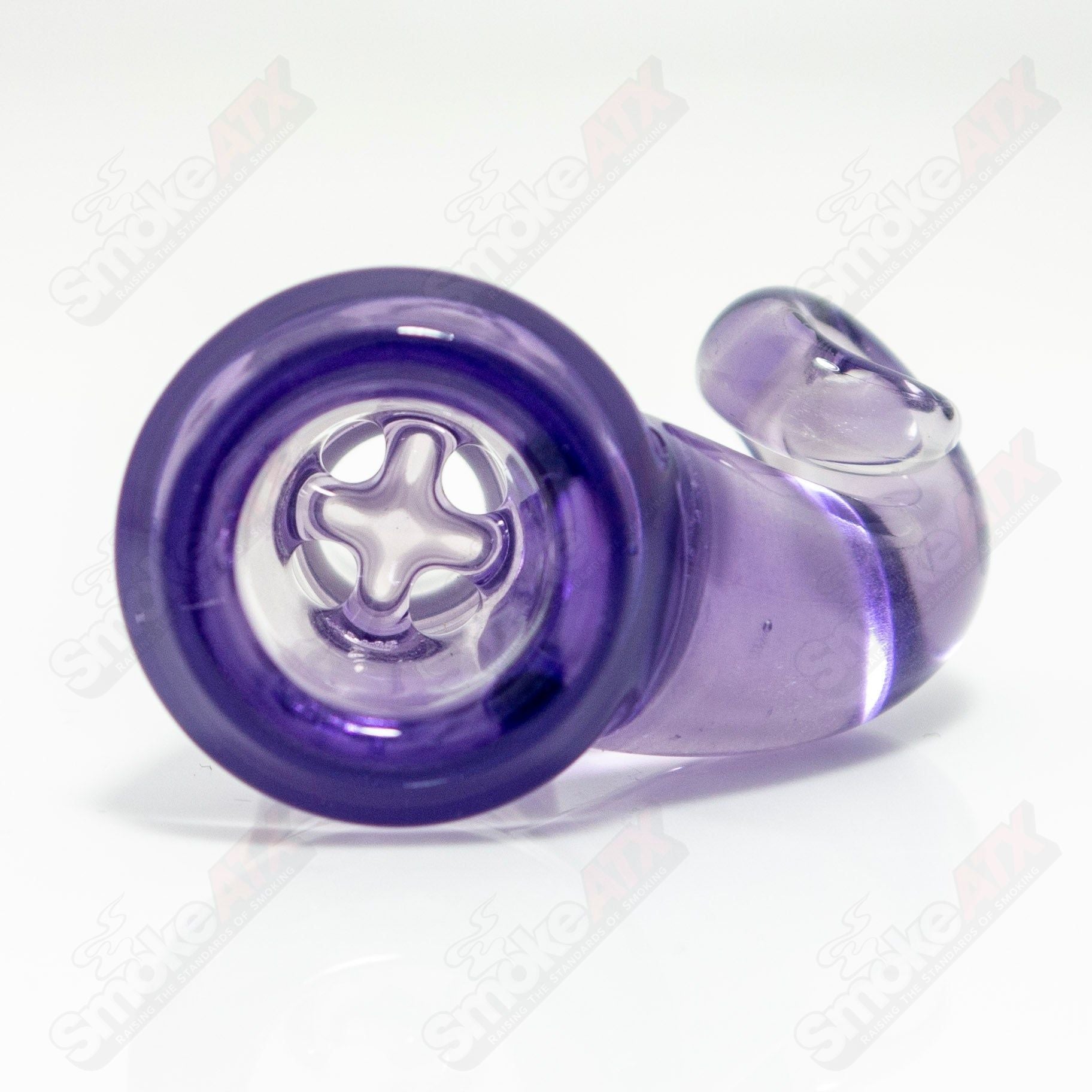 UV CFL Iced Potion Black T Glass 18mm Fully Worked Slide - Smoke ATX