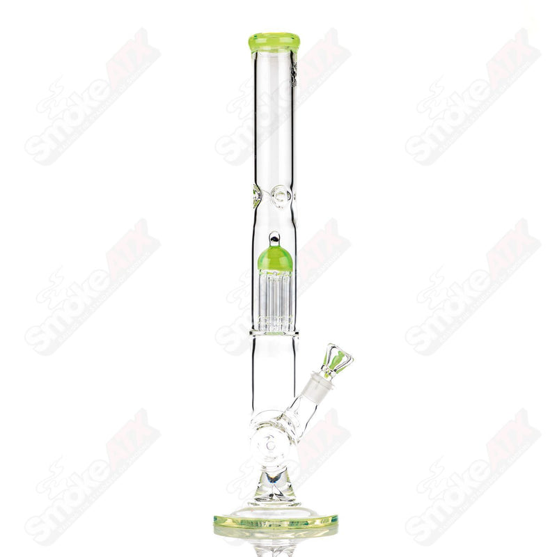 18in 18mm Inline to 8 Arm (Green Slyme) Texas Tubes - Smoke ATX