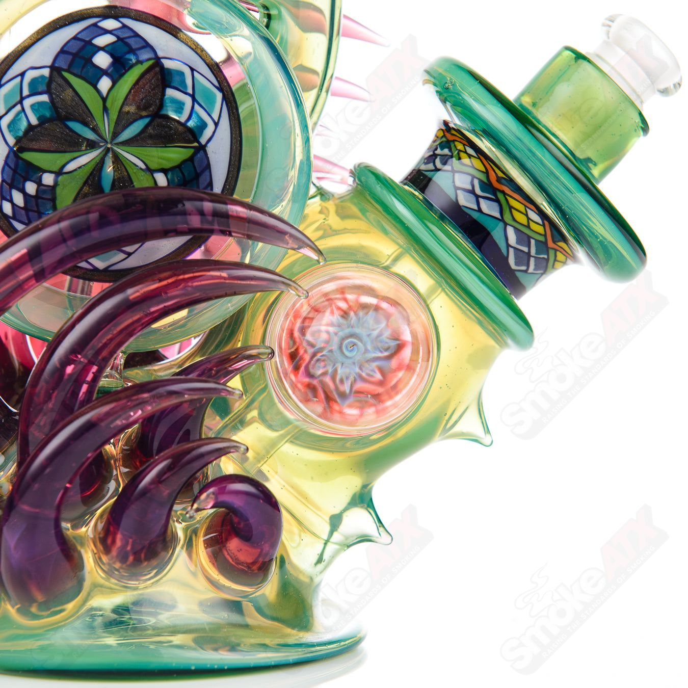 #2 Horned Out Dry Squat Lock Rig Freeek Glass - Smoke ATX