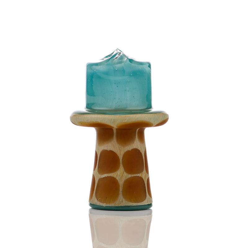 Turqois Giraffe Spinner Cap w Pearl Robertson Glass - Smoke ATX