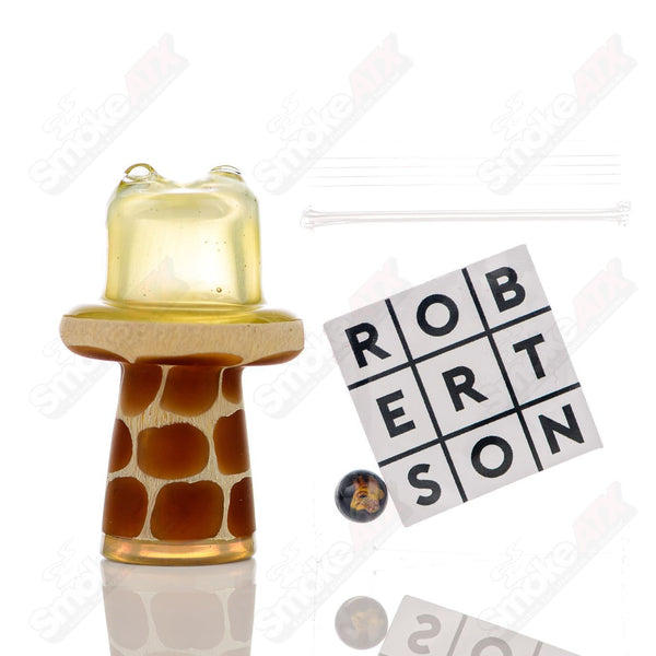 Fumed Giraffe Spinner Cap w Pearl Robertson Glass - Smoke ATX