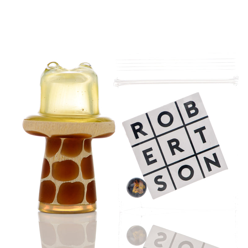 Fumed Giraffe Spinner Cap w Pearl Robertson Glass - Smoke ATX