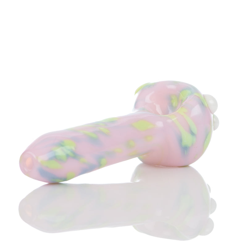 #1 Pink Splatter Spoon Pipe Adventures In Glass Blowing