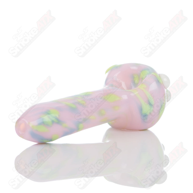 #1 Pink Splatter Spoon Pipe Adventures In Glass Blowing