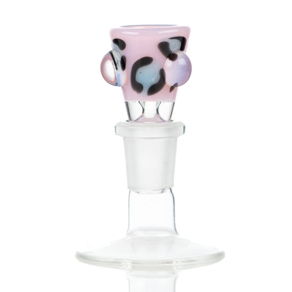 #10 14mm Leopard Print Martini Bowl w Dots Adventures In Glass Blowing - Smoke ATX