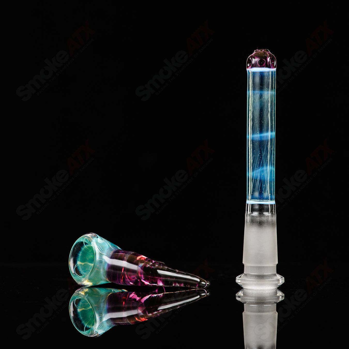 Tube (Gold Amethyst/ White Lotus/ Neptune) w Bowl Indo x GD - Smoke ATX