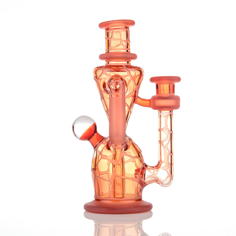 Sun Stone Single Color Double Up Rig Rooster Glass - Smoke ATX