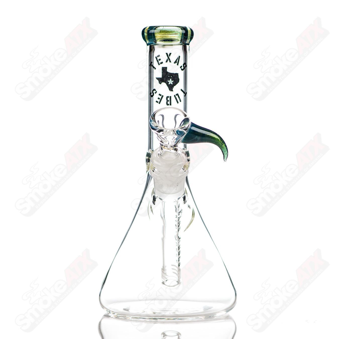 7 14mm 8.5in Color Beaker Texas Tubes - Smoke ATX