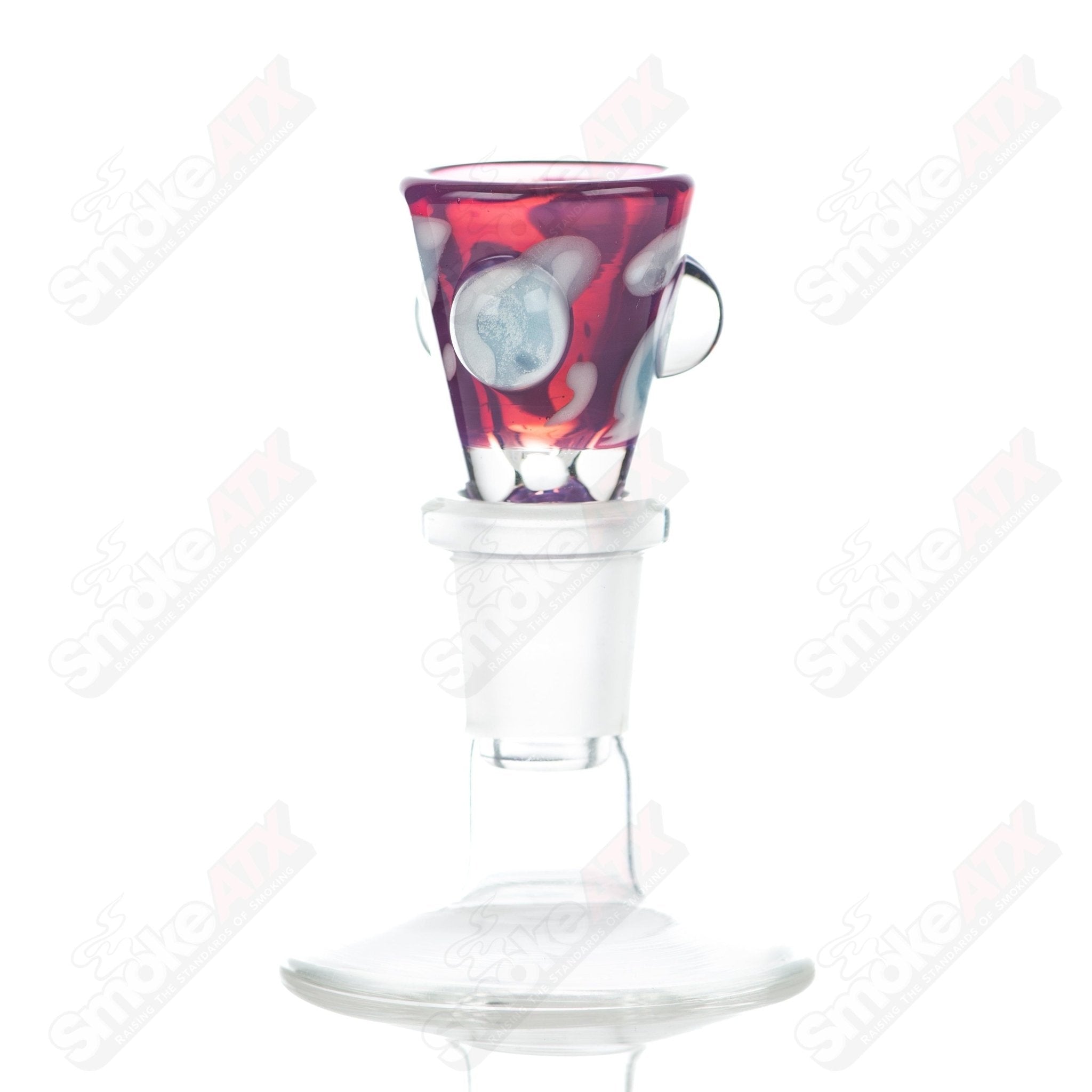 7 14mm Leopard Print Martini Bowl w Dots Adventures In Glass Blowing - Smoke ATX