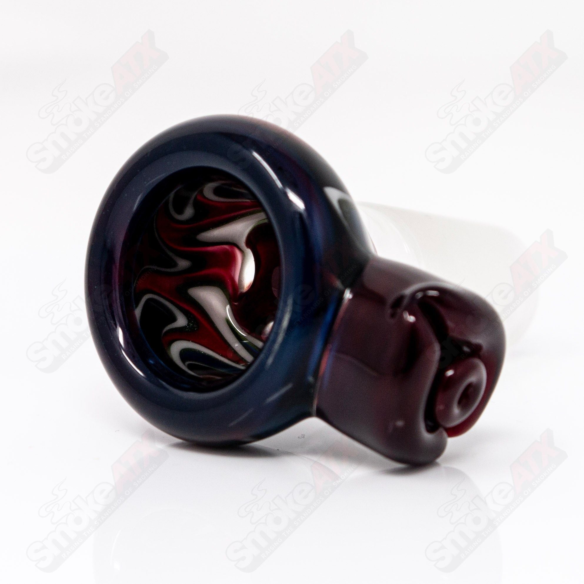 7 18mm Full Accent Linework Slide Black T Glass - Smoke ATX