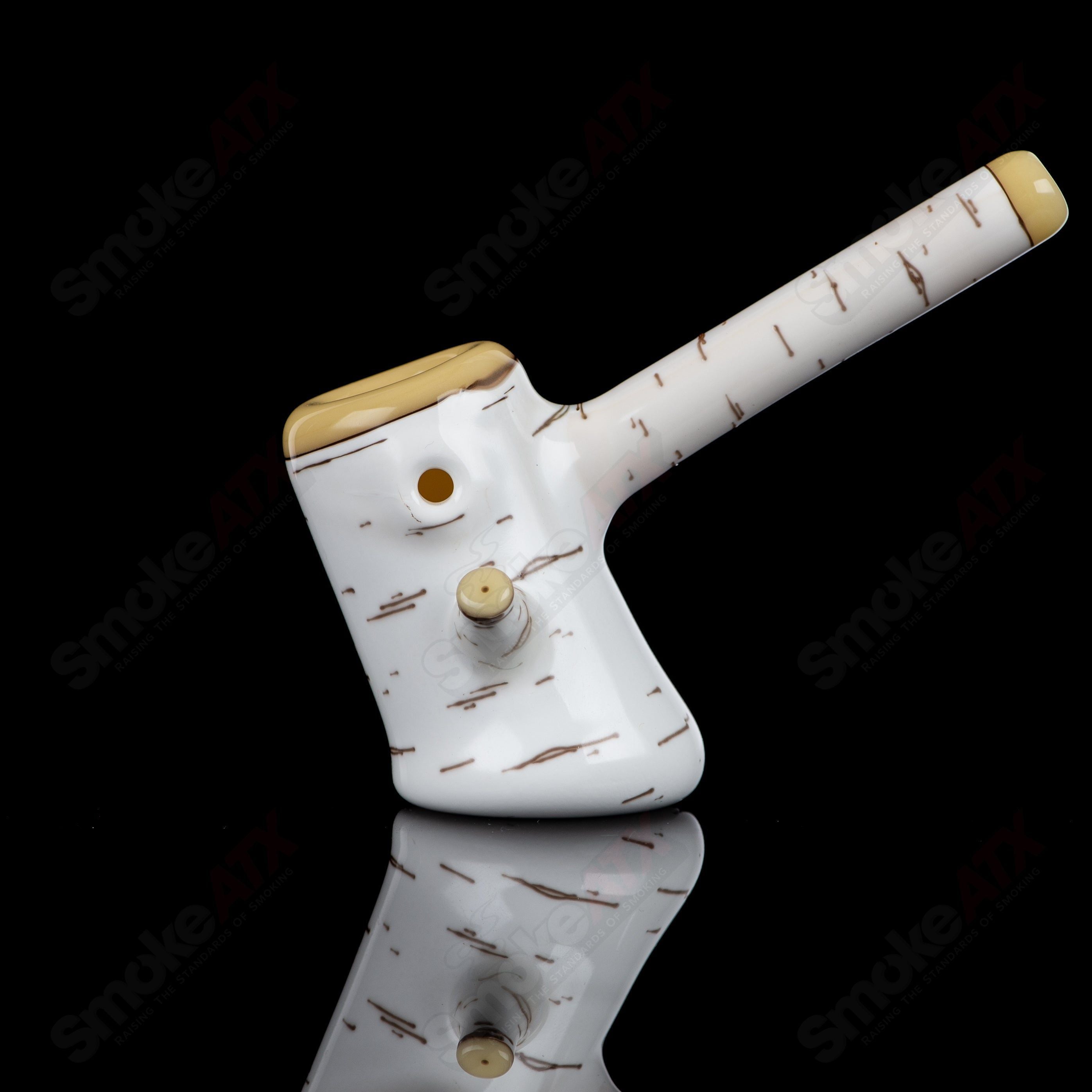 #1 Birch Poker Pipe Foster Glass - Smoke ATX