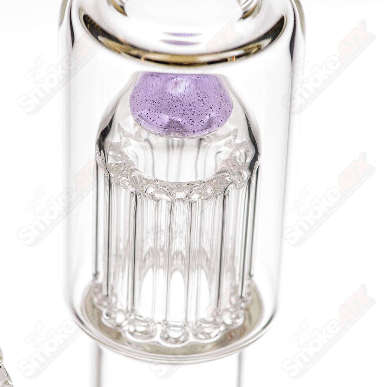 #1 18mm Circ to 13 Arm Perc w Color Foot/Mouthpiece Accents Toro Glass - Smoke ATX