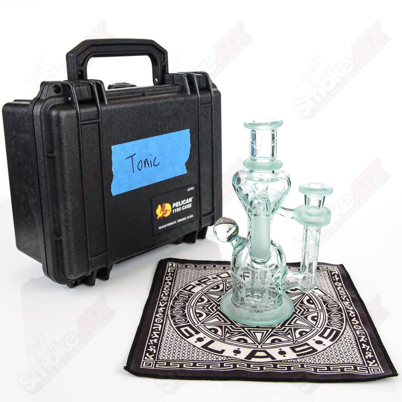 Tonic Single Color Double Up Rig Rooster Glass - Smoke ATX