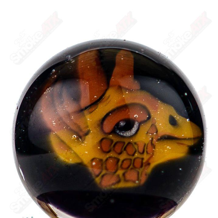 Transparent Yellow Giraffe Spinner Cap w Pearl Robertson Glass - Smoke ATX