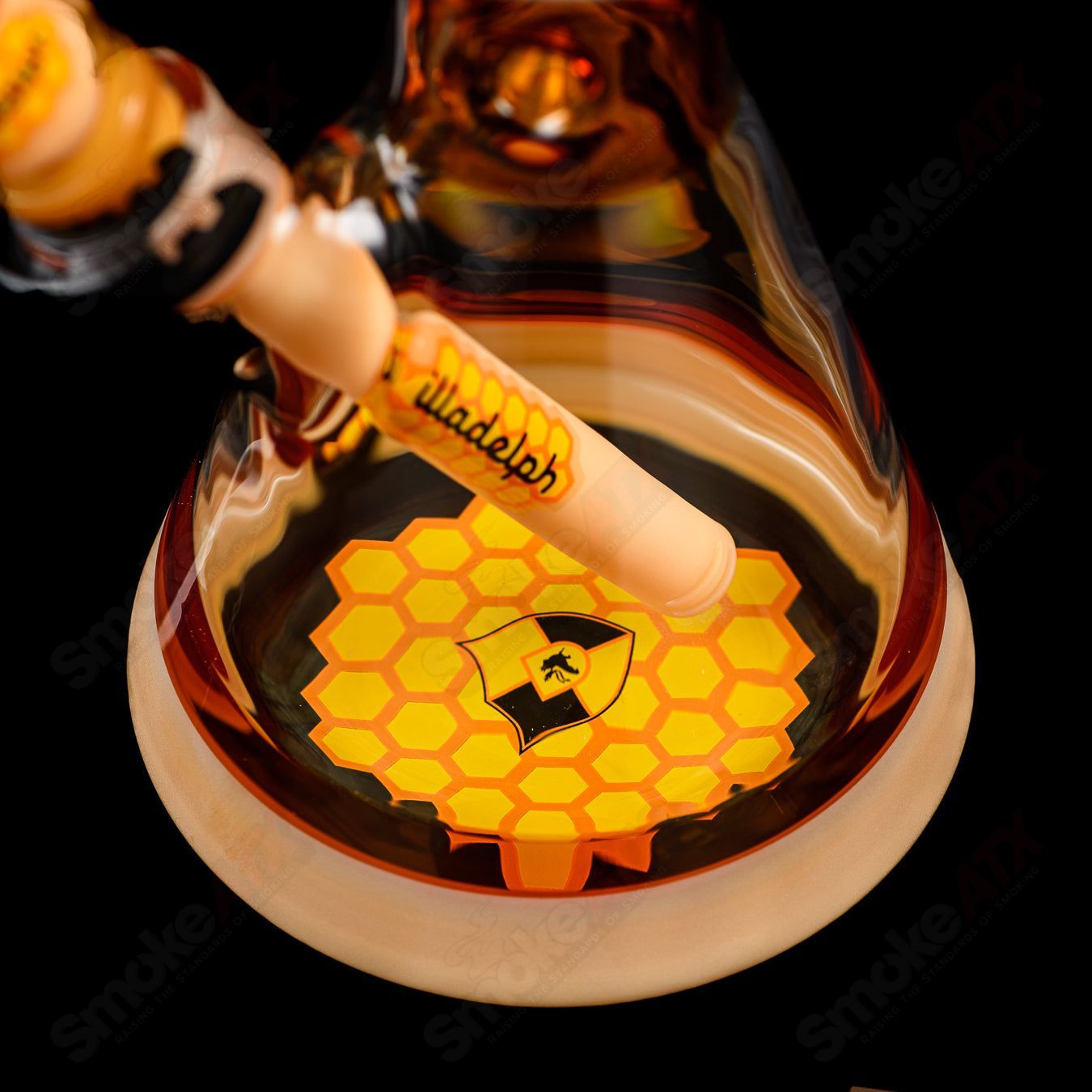 Full Color Frosted Honeycomb Series Beaker Illadelph - Smoke ATX
