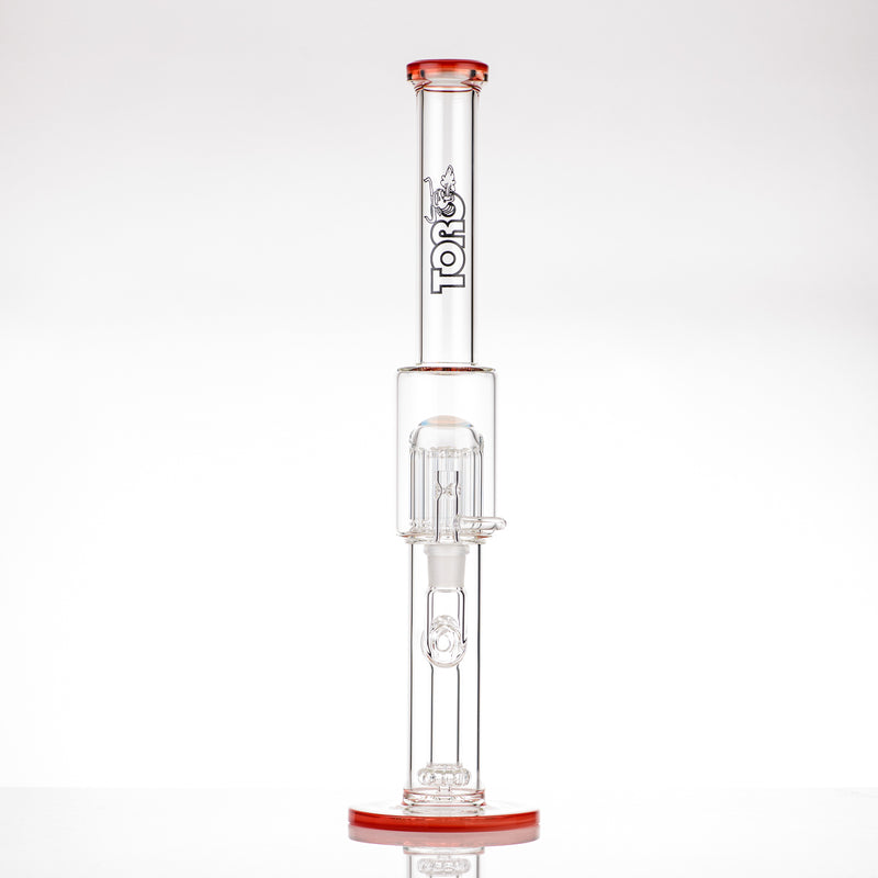 #2 18mm Circ to 13 Arm Perc w Color Foot/Mouthpiece Accents Toro Glass