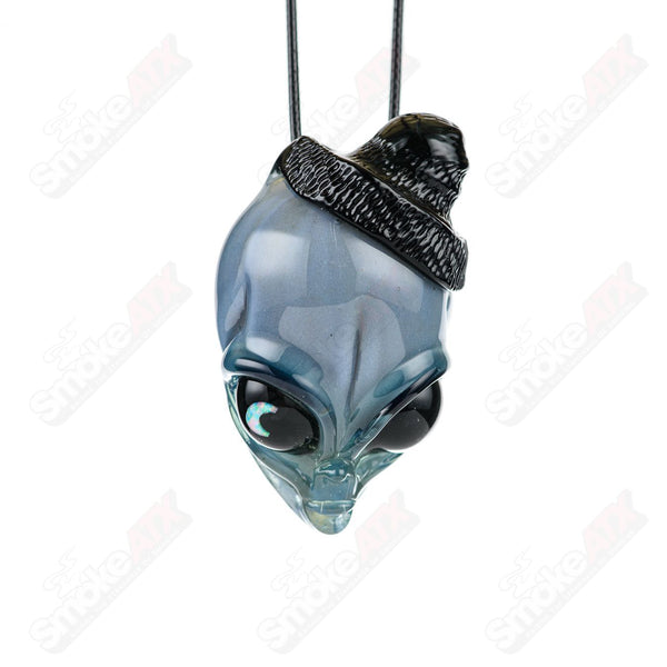 #1 Alien Pendant w Beanie Ghost Glass - Smoke ATX