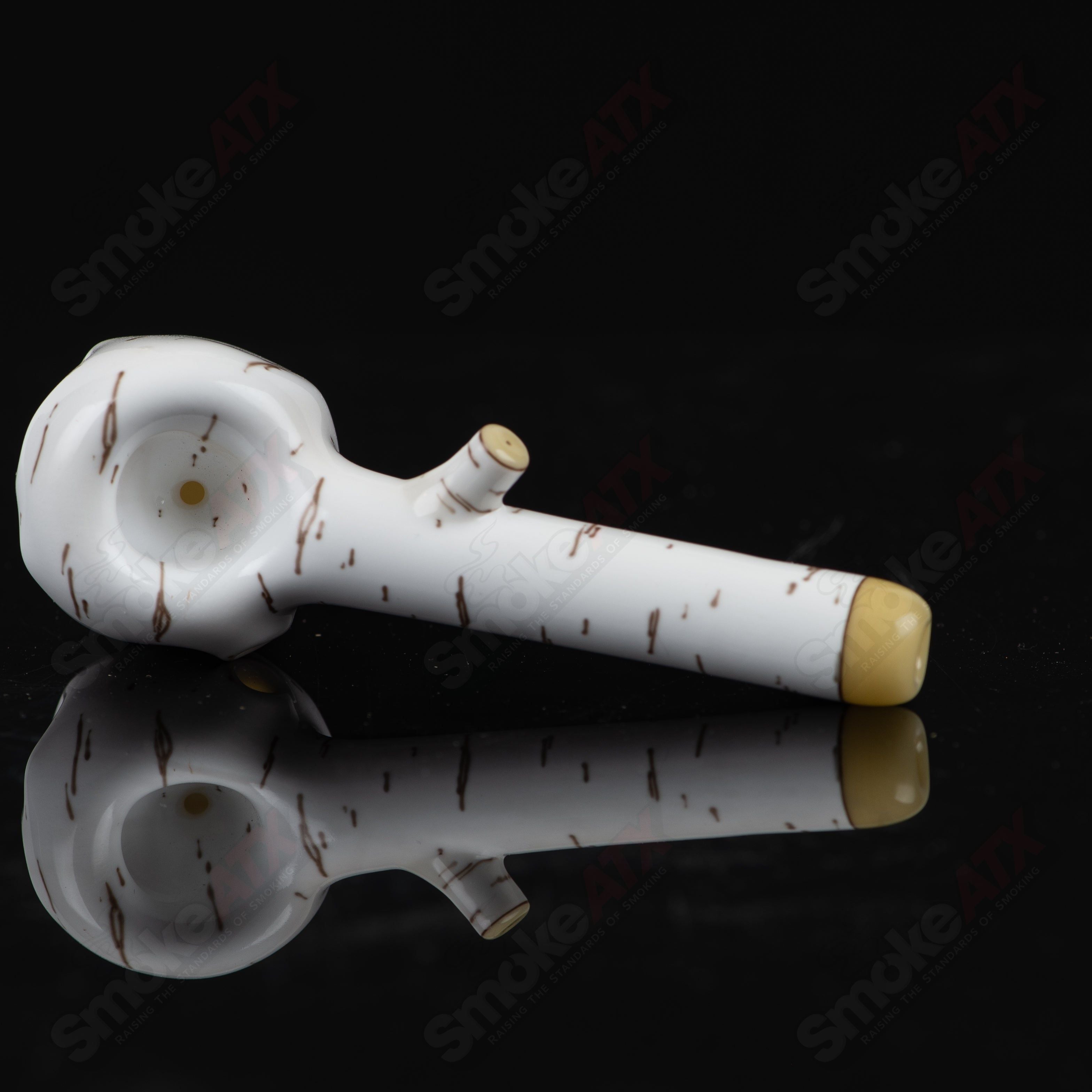 #3 Birch Skull Spoon Foster Glass - Smoke ATX