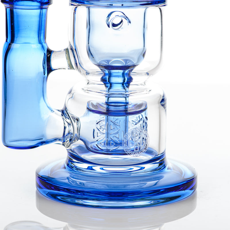 8in 14mm Hourglass Taurus Incycler Fat Boy Glass Cobalt - Smoke ATX