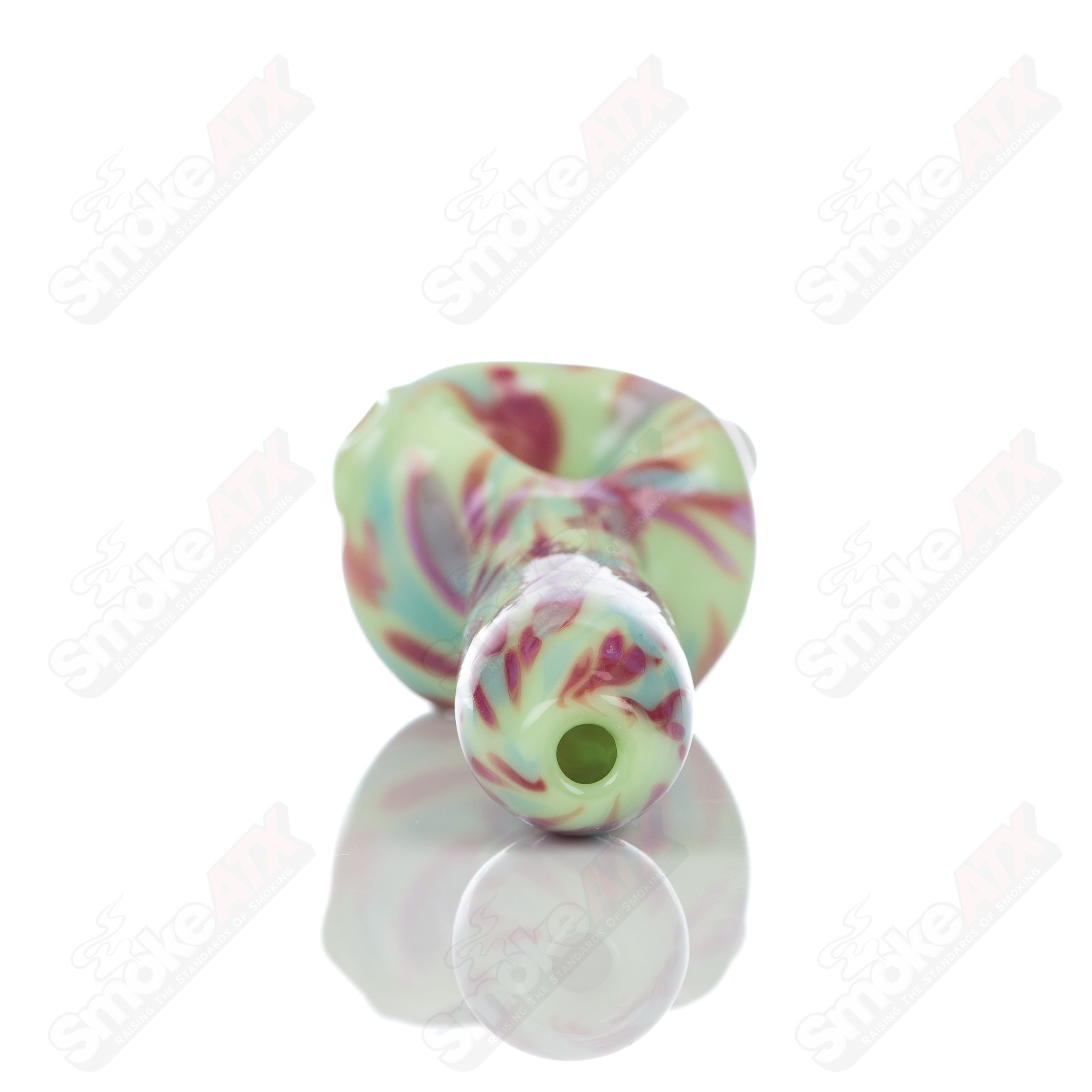 #4 Kiwi Splatter Spoon Pipe Adventures In Glass Blowing - Smoke ATX