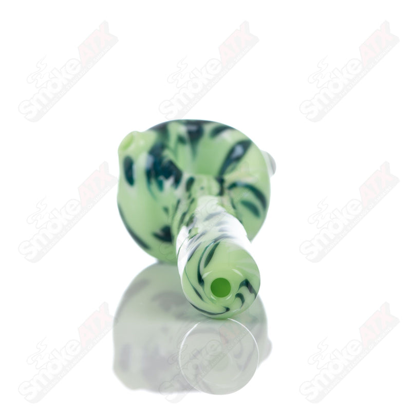 #1 Kiwi Splatter Spoon Pipe Adventures In Glass Blowing