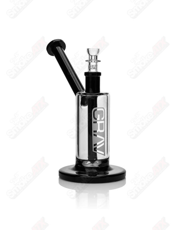 7" Medium Upright Bubbler w Black Accents Grav - Smoke ATX