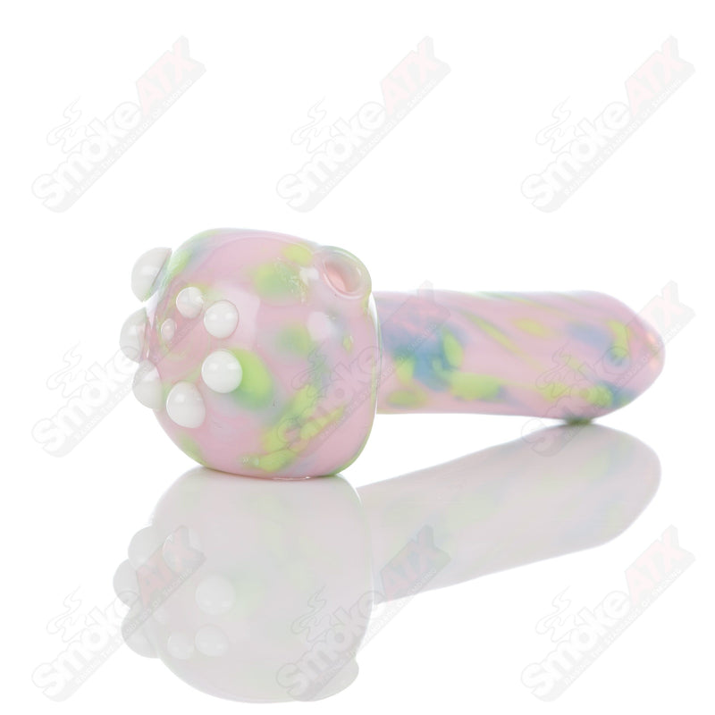 #1 Pink Splatter Spoon Pipe Adventures In Glass Blowing