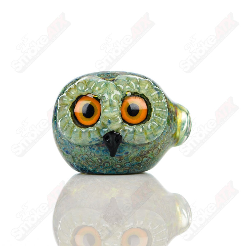 Blue Spotted Owl Spoon Four Winds Flameworks - Smoke ATX
