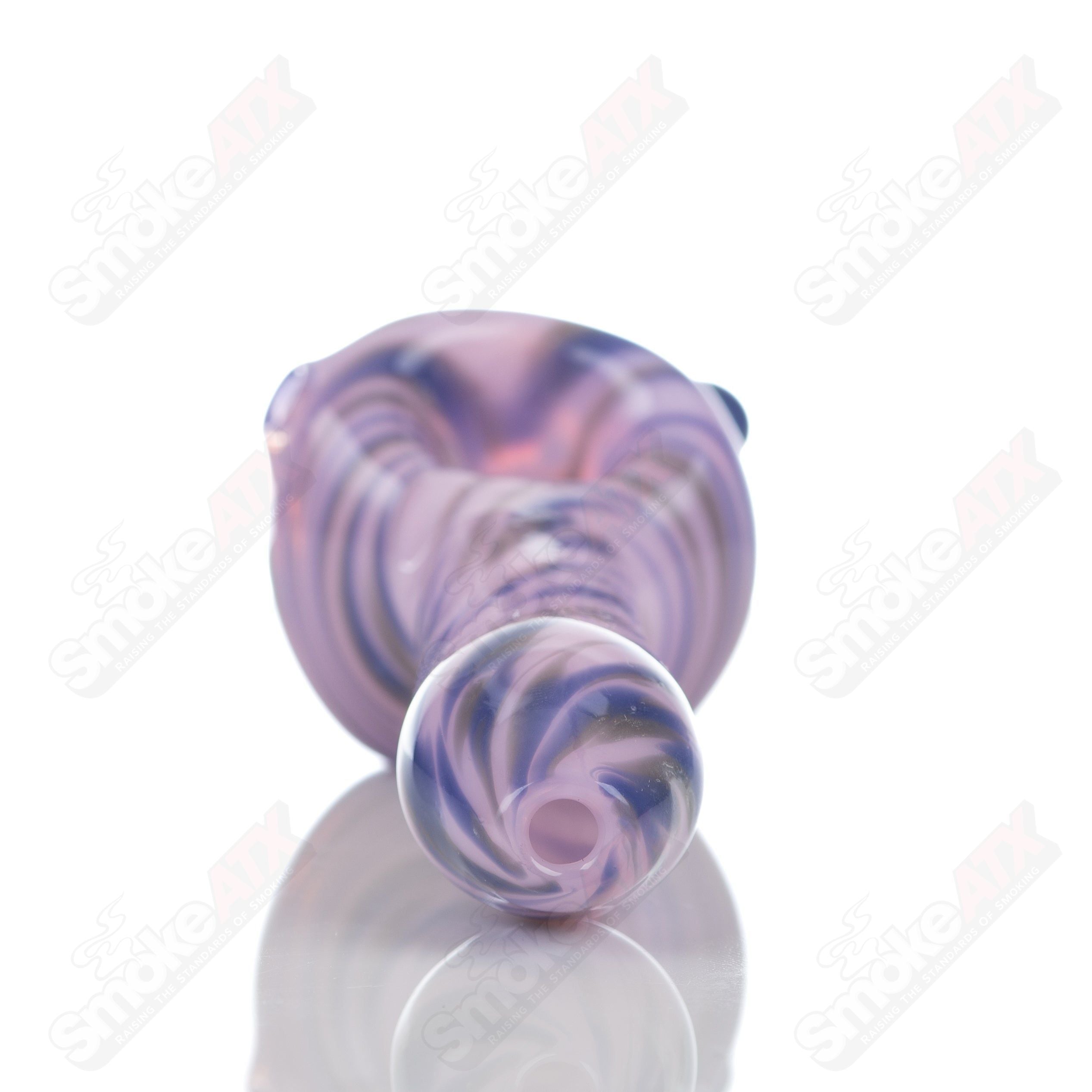 #4 Pink Splatter Spoon Pipe Adventures In Glass Blowing - Smoke ATX