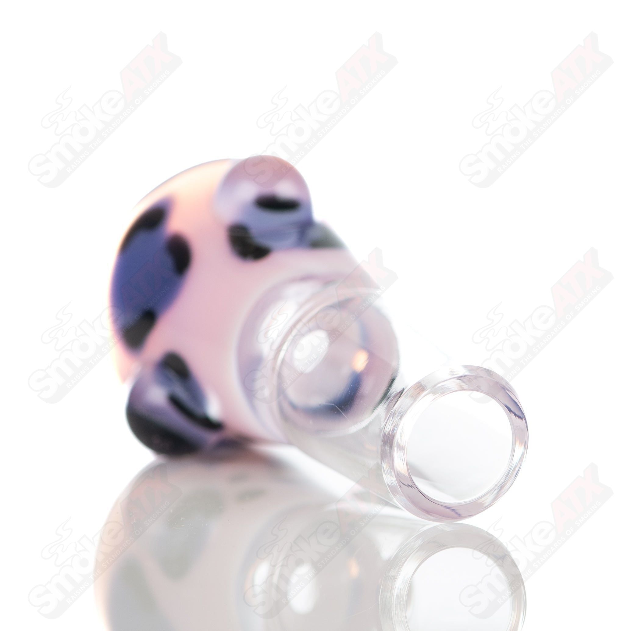 #2 18mm Leopard Print Martini Bowl w Dots Adventures In Glass Blowing - Smoke ATX