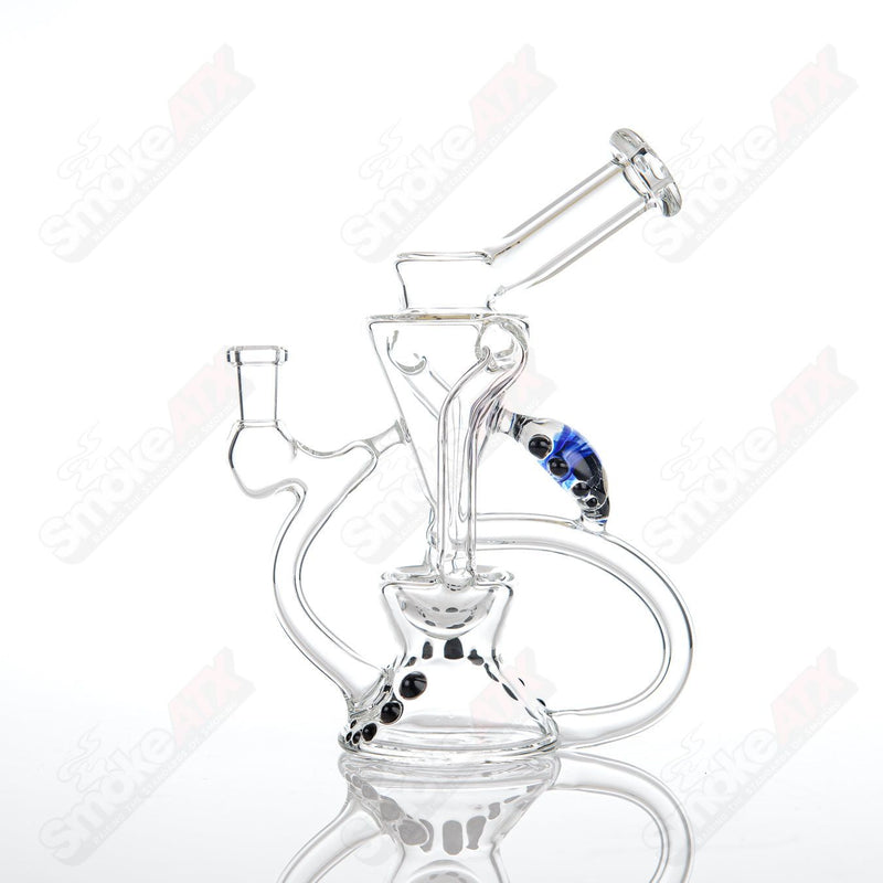 Clear Dual Uptake Recycler King Leo Glass - Smoke ATX