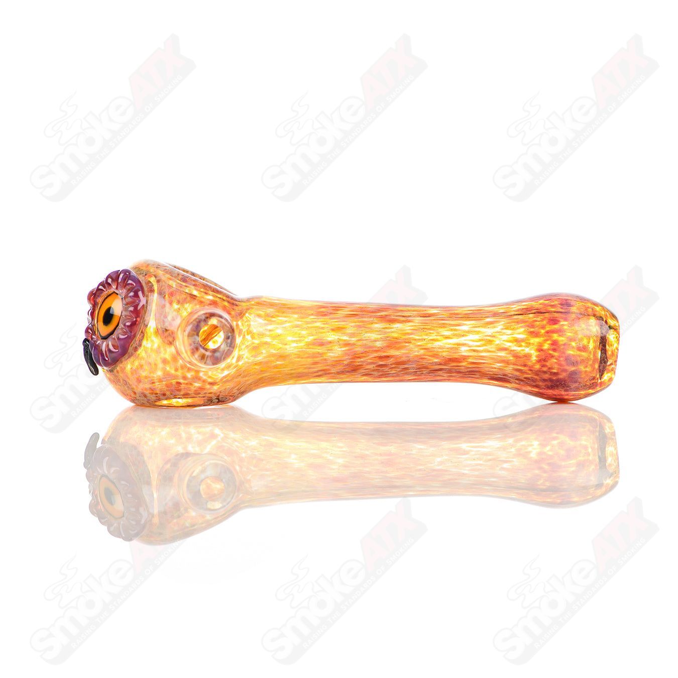Fumed Spotted Owl Spoon Four Winds Flameworks - Smoke ATX
