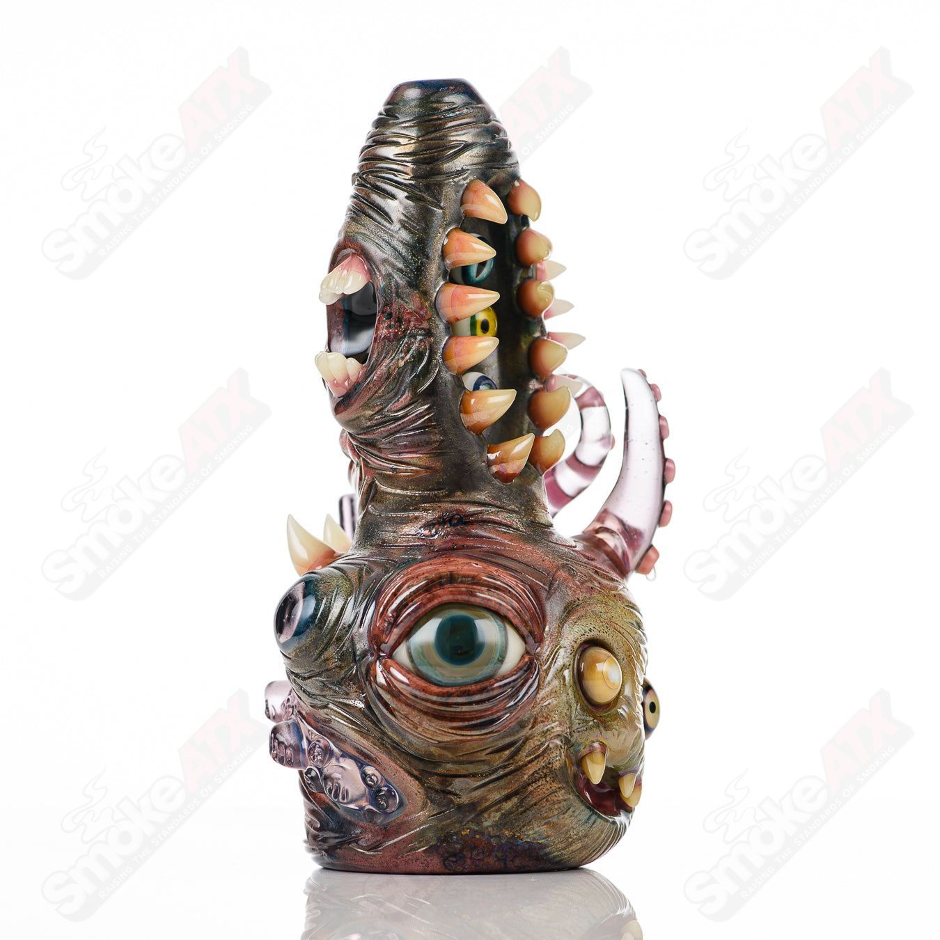 CFL Saltacc Creepy Chappy (Green Exotic Frit/Peacock/Voodoo/Aurora Frit) Aquarius x SALT - Smoke ATX